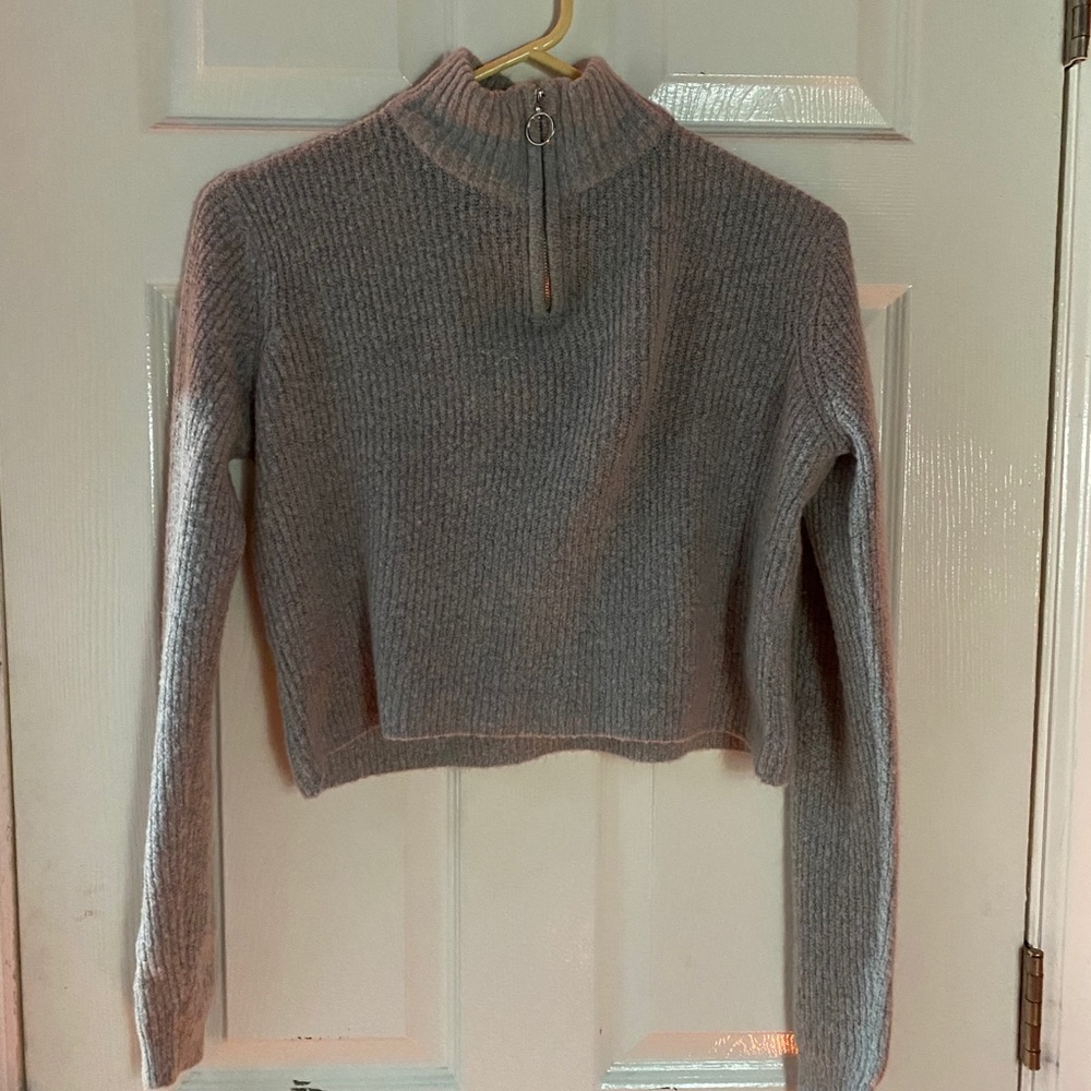 Grey Half Zip Sweater